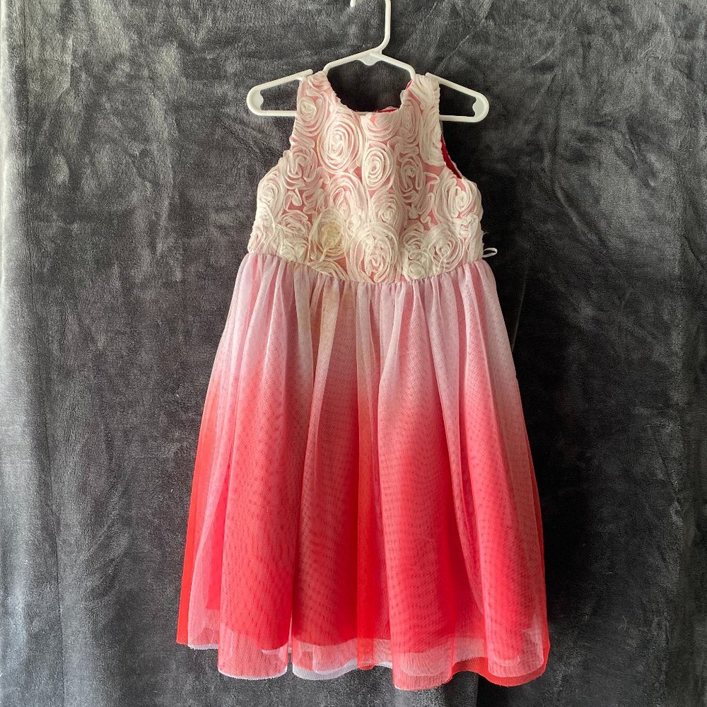 formal rose lace dress girls sz 5-6